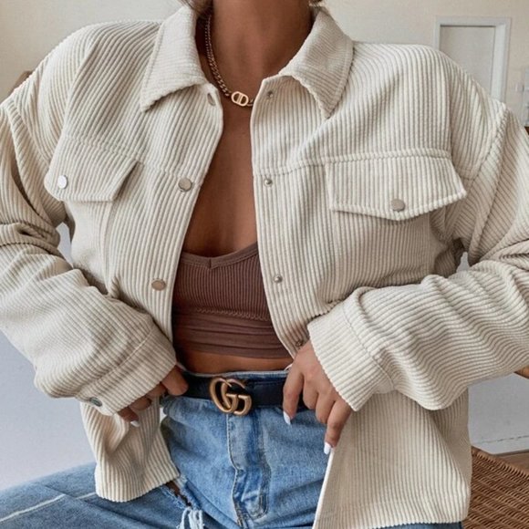 Jackets & Blazers - CORDUROY BUTTON DOWN JACKET FALL WINTER STATEMENT